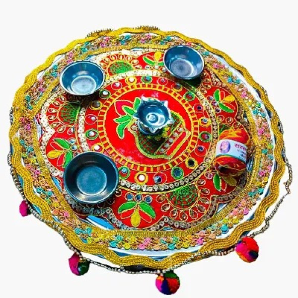 GR-Elegant Handcrafted Kalash Puja Plate [Low Budg...