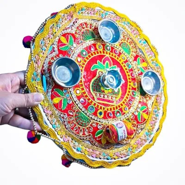 GR-Elegant Handcrafted Kalash Puja Plate [Low Budget Product]