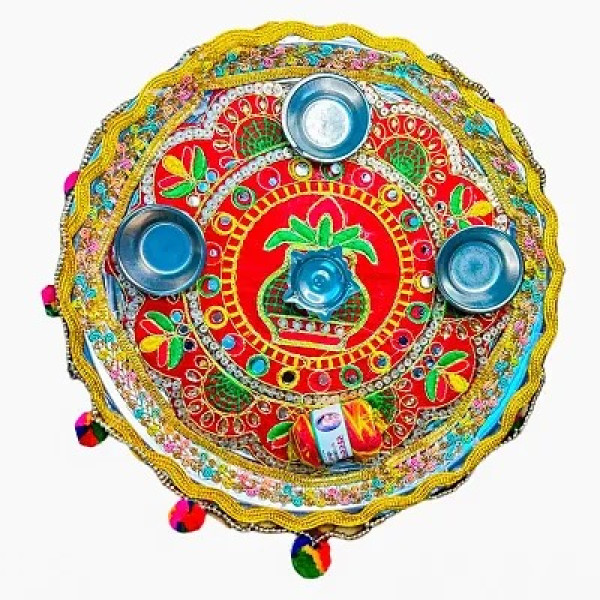 GR-Elegant Handcrafted Kalash Puja Plate [Low Budget Product]