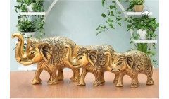 GR-Elegant Metal Elephant Statue Set [Low Budget P...