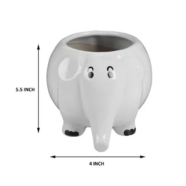 GR-Adorable Ceramic Elephant Planter [Low Budget Product]