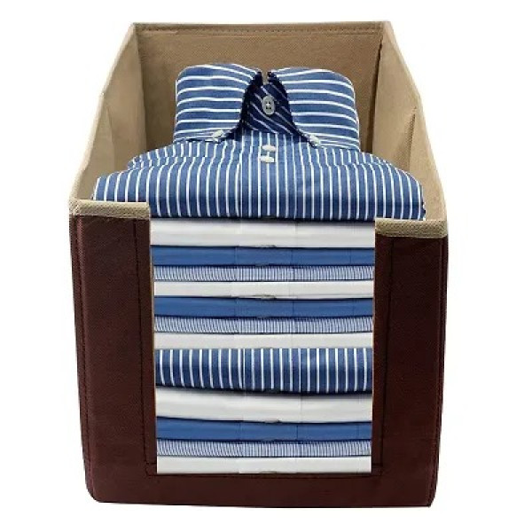 GR-Foldable Non-Woven Shirt Stacker Wardrobe Organizer [Low Budget Product]