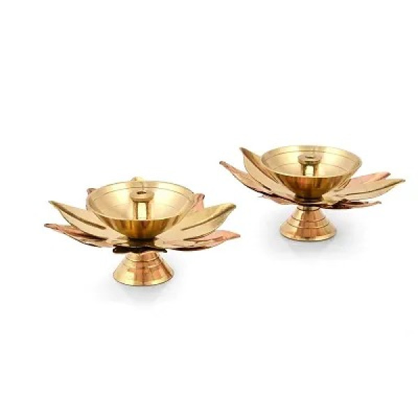 GR-Brass Gallery Brass and Copper Lotus Shape Akha...