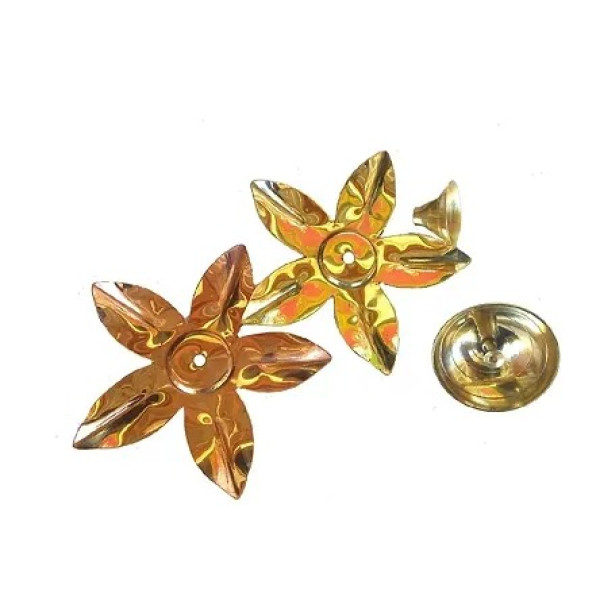 GR-Brass Gallery Brass and Copper Lotus Shape Akhand Diya Kamal Patti Diya Brass Table Diya Set of 6 pcs [Premium Product]