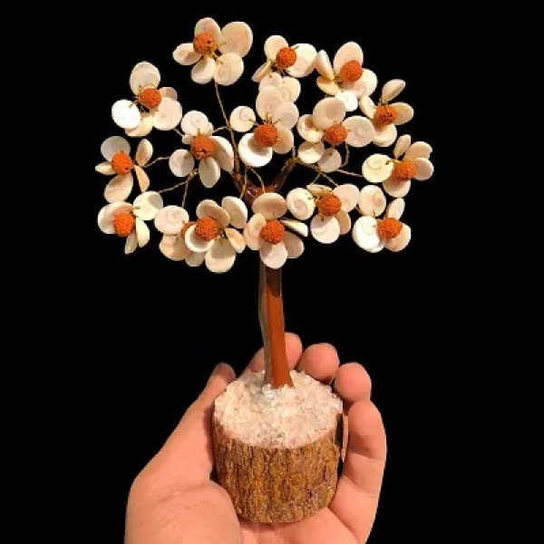 GR-Combo of Laxmi Gomti Chakra Tree and Rudraksh Floral Design Stone Tree [Premium Product]