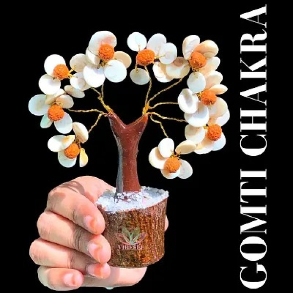 GR-Combo of Laxmi Gomti Chakra Tree and Rudraksh Floral Design Stone Tree [Premium Product]