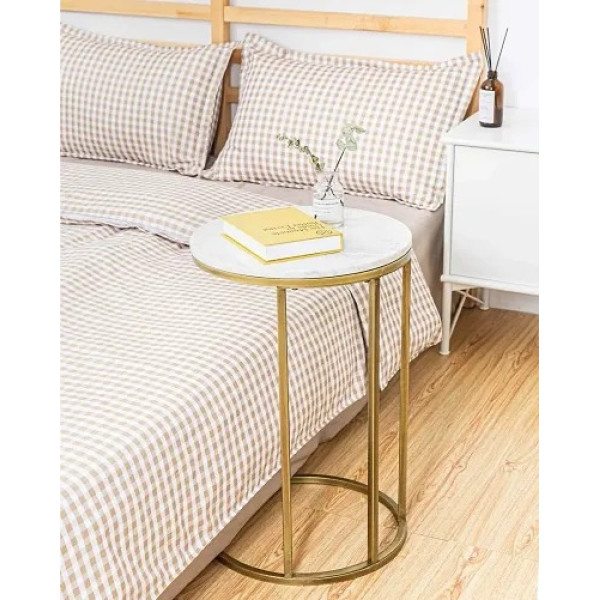 GR-Weston Crafts Round C-Shaped End Snack Side Table [Premium Product]