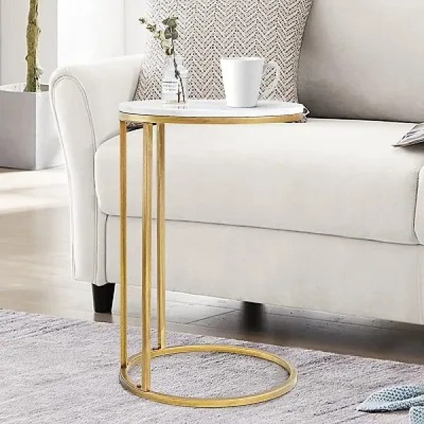 GR-Weston Crafts Round C-Shaped End Snack Side Table [Premium Product]