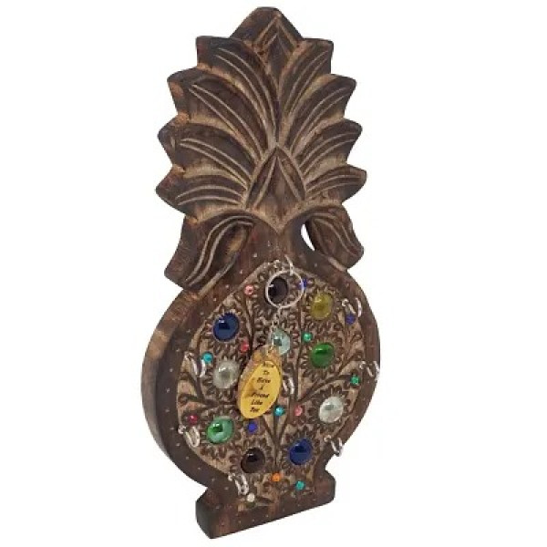 GR-Wooden Pineapple Design Key Holder (13 Inch) [Low Budget Product]