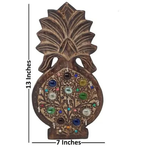 GR-Wooden Pineapple Design Key Holder (13 Inch) [Low Budget Product]
