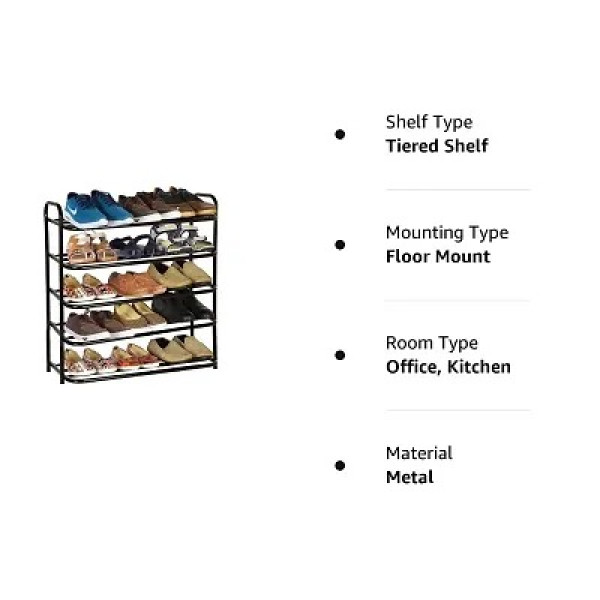 GR-Foldable Heavy Metal Shoe Rack (4 Shelves) [Premium Product]