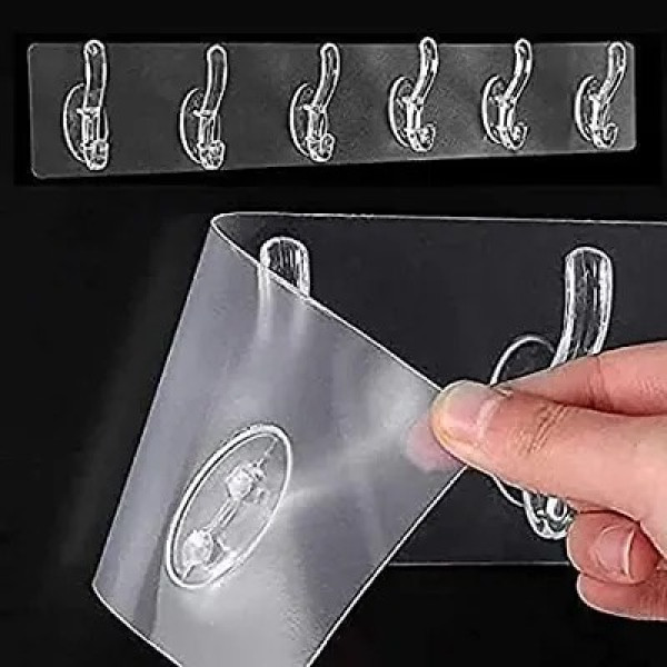 GR-Self-Adhesive Multi-Purpose 6 Hook Sticker [Low Budget Product]