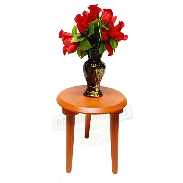 GR-Beautiful Wooden Round Side Table Stool for Liv...