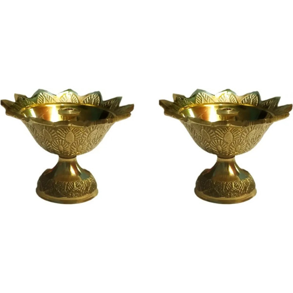 GR-Small Brass Diwali Kuber Devdas Engraved Deepak...