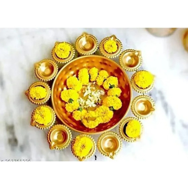 GR-Decorative Diya Shape Flower Urli for Home [Low Budget Product]