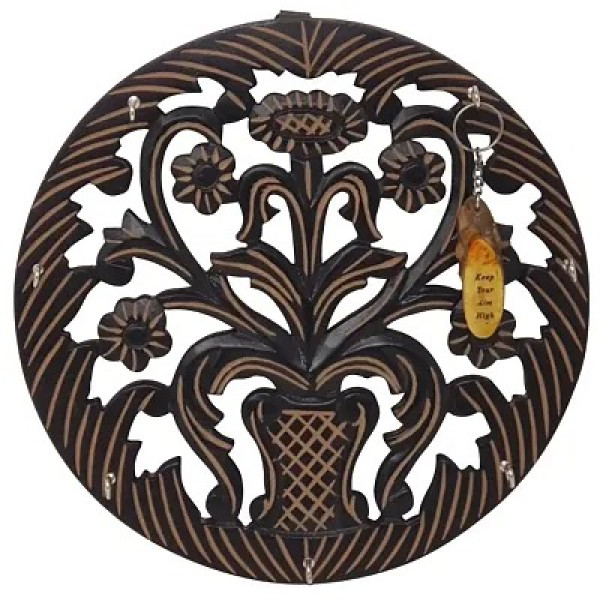 GR-Wooden Hand-Carved Big Wall Hanging Key Hanger ...