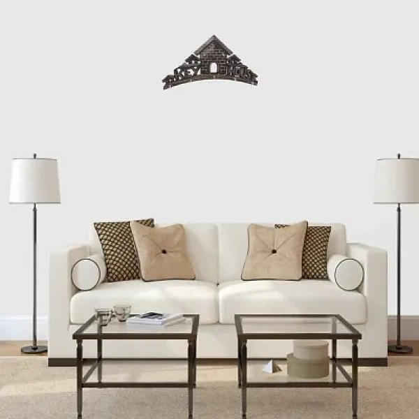 GR-Wooden Wall Hanging Key Holder Home Shaped Keyhouse [Low Budget Product]