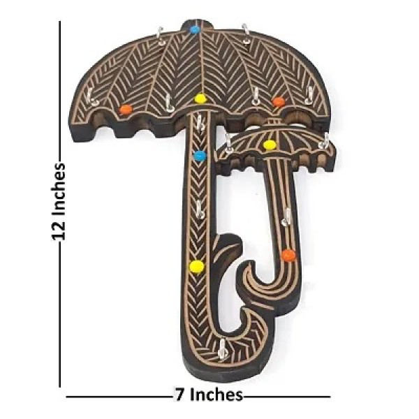 GR-Antique Hand-Carved Wall Decor Key Holder (Black) [Low Budget Product]