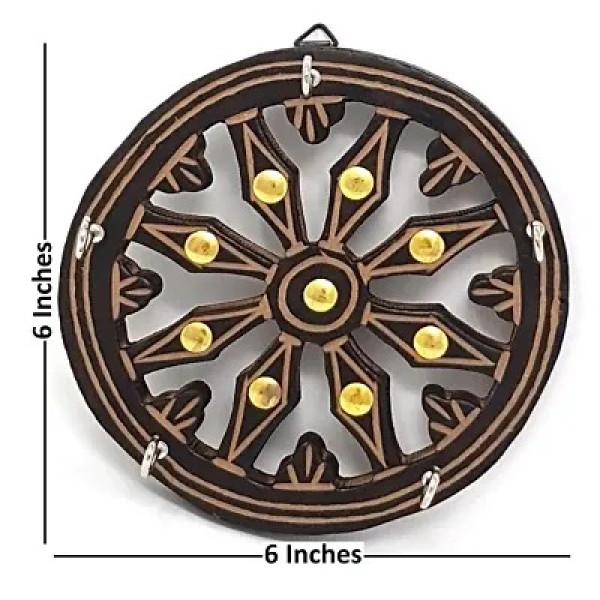 GR-Wooden Wheel Shape Key Holder with Brass Inlay [Low Budget Product]