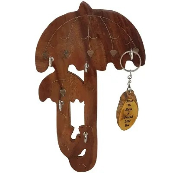 GR-Wooden Wall Mounted Umbrella Design Key Holder ...