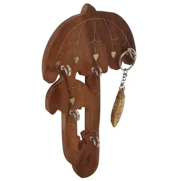 GR-Wooden Wall Mounted Umbrella Design Key Holder [Low Budget Product]