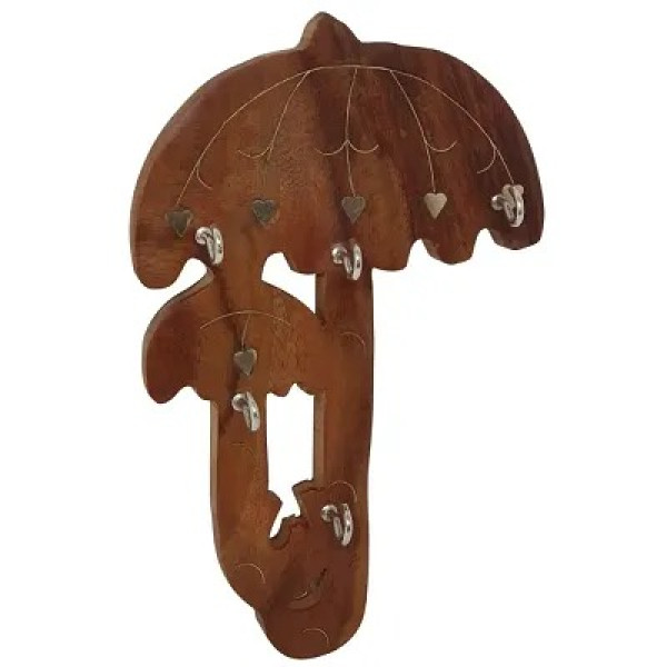 GR-Wooden Wall Mounted Umbrella Design Key Holder [Low Budget Product]