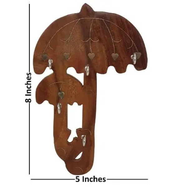 GR-Wooden Wall Mounted Umbrella Design Key Holder [Low Budget Product]
