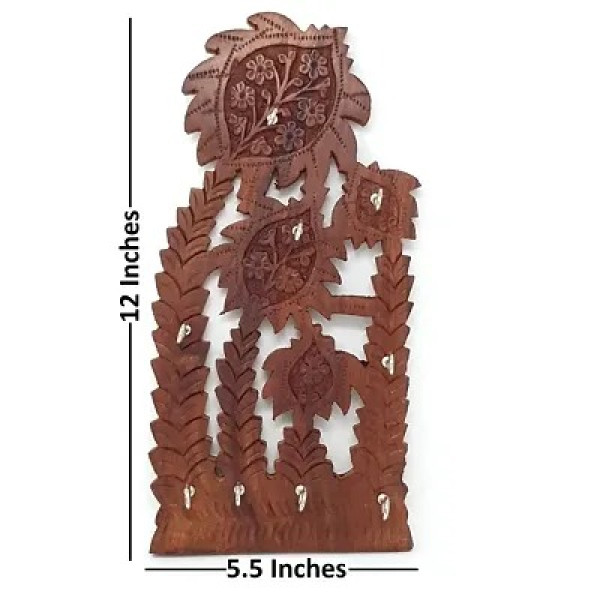 GR-Wooden Tree Shape Key Holder (Brown, 12 Inch) [Low Budget Product]