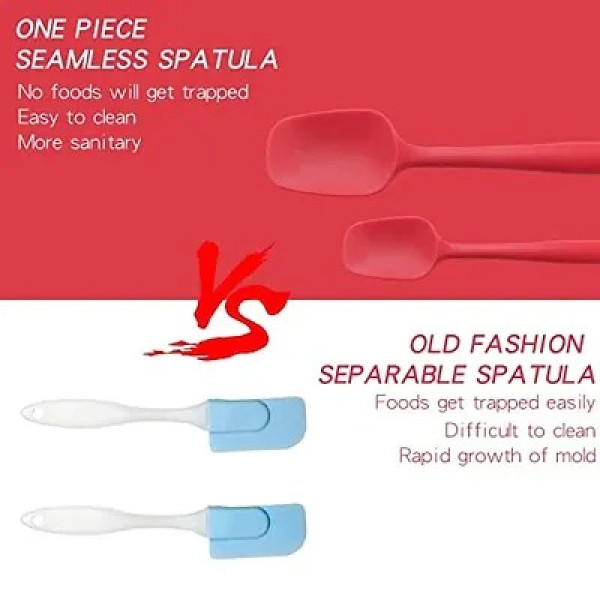 GR-Silicone Spatulas Spoon One Piece Design Heat-resistant Baking Tools Non-stick Butter Scraper Spoon Cooking Utensils [Low Budget Product]