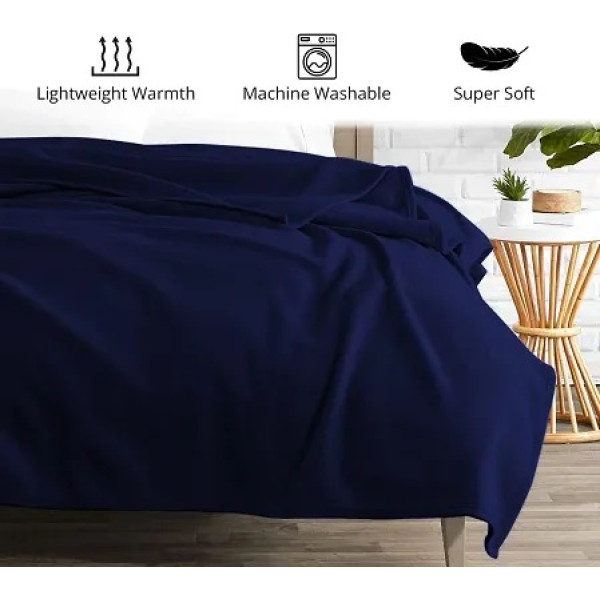 GR-Stylish Polyester Solid Double Bed Blanket [Low Budget Product]