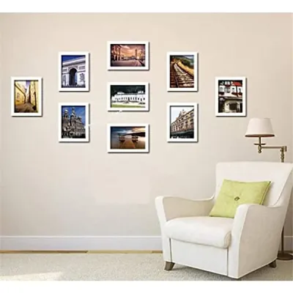 GR-Stuthi Arts Set of 9 White Photo Frame for Home...