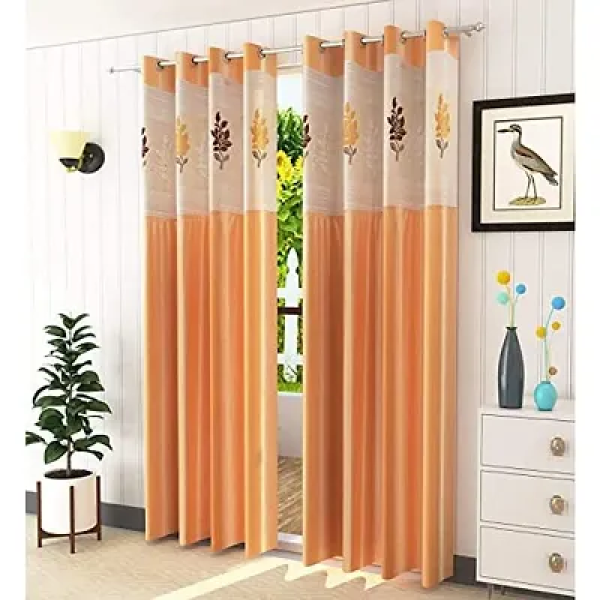 GR-Floral Net Polyester Curtain Drape for Window, ...