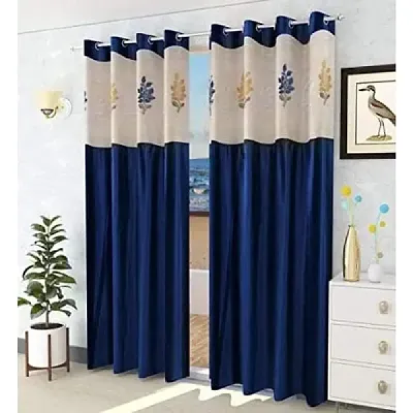 GR-Floral Net Polyester Curtain Panels - Pack of 5...