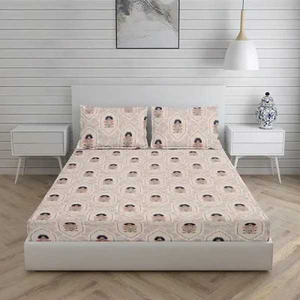 GR-Real Dream Elastic Fitted bedsheets King Size Elastic Fitted 72 x 78 Inches with 2 Pillow Covers [Premium Product]