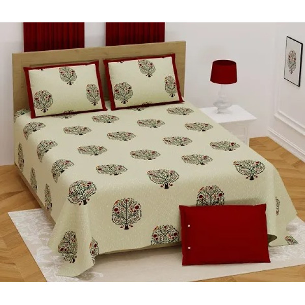 GR-Printed Cotton Comfort: King Size Bedsheet Set ...