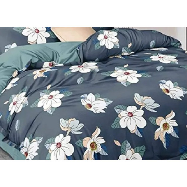 GR-Serene Slumber: King Size Elastic Fitted Bedsheet with Floral Charm with 2 Pillow Covers (Set of 3) [Premium Product]