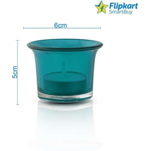 GR-Flipkart SmartBuy Turquoise Collar Glass Tea Light Candle Holders (Set of 6) [Premium Product]