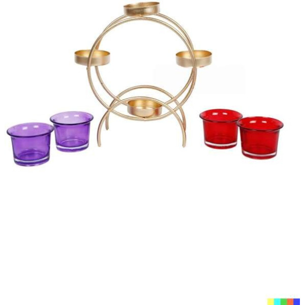 GR-Metalmastery Modern Glass Tealight Holder (Gold) [Premium Product]