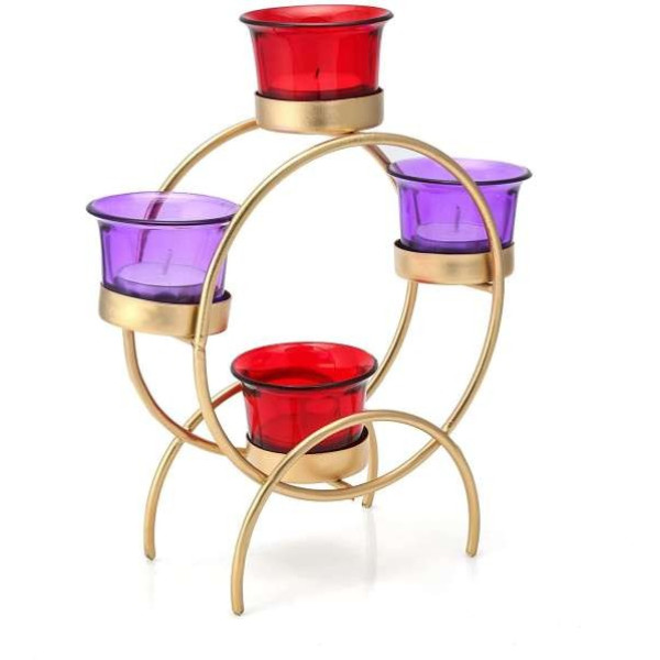 GR-Metalmastery Modern Glass Tealight Holder (Gold) [Premium Product]