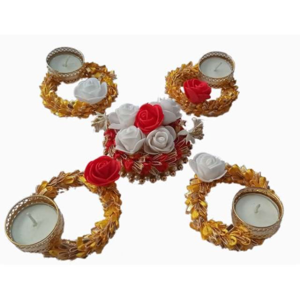 GR-D07121_Shopsy Iron 5-Cup Tealight Holder Set (Multicolor) [Premium Product]