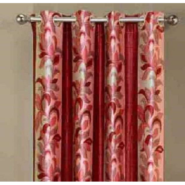 GR-152 cm (5ft) Window Curtains (Maroon, Pack of 3) [Premium Product]