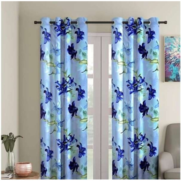 GR-153 cm (5ft) Window Curtains (BLUE, Pack of 2) [Premium Product]