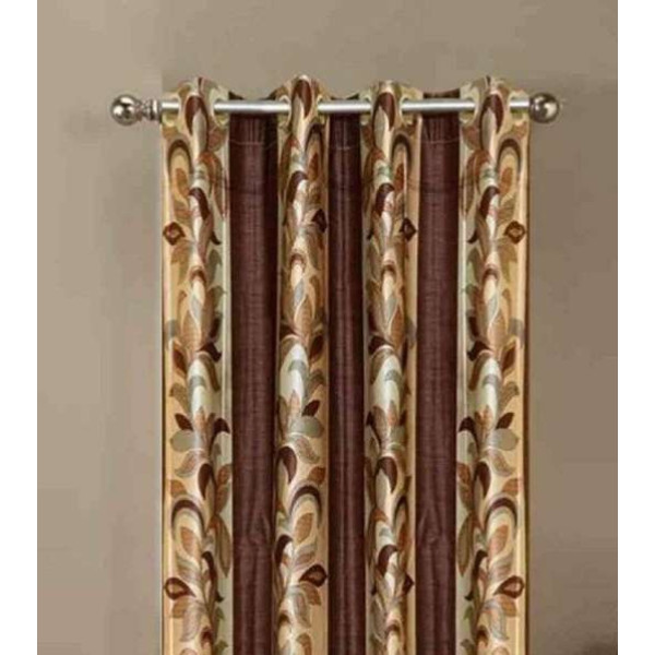 GR-214 cm (7ft) Door Curtains (Brown, Pack of 3) [Premium Product]