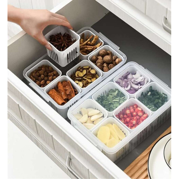 GR-Pack of 1 Plastic Fridge Container - 2300 ml Silvestara White, Clear [Premium Product]