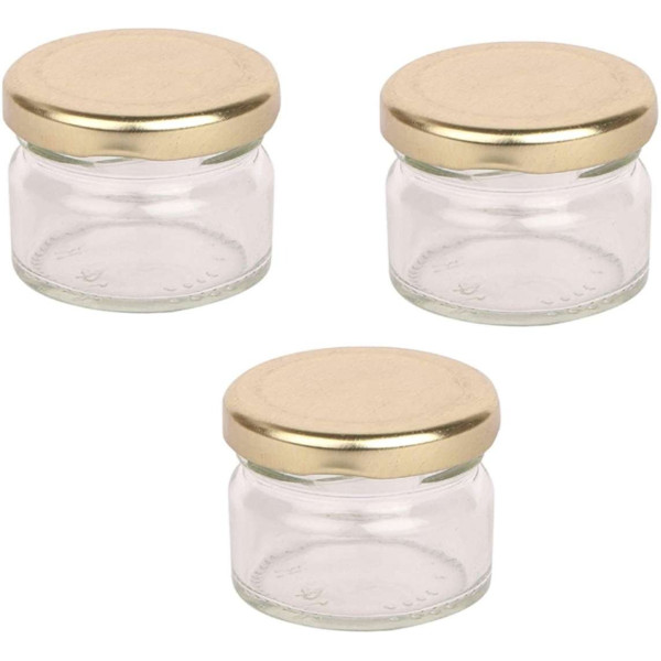 GR-Somil Glass Cookie Jar - 30 ml (Pack of 4, Clear) [Low Budget Product]