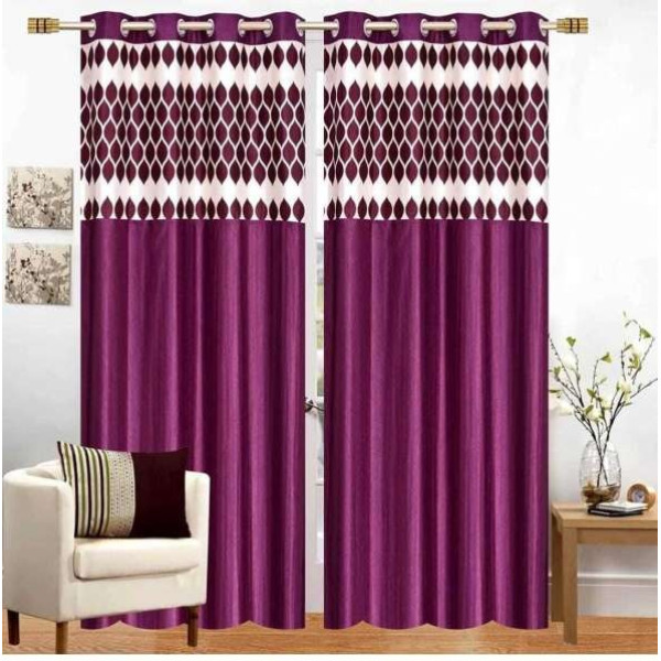 GR-213 cm (7ft) Door Curtain (WINE) [Low Budget Product]