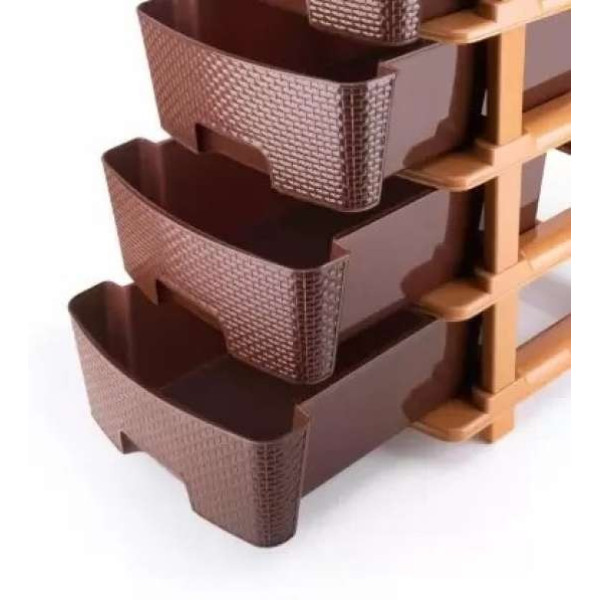 GR-Plastic Free Standing Chest of Drawers (Finish Color - DARK BROWN) [Premium Product]