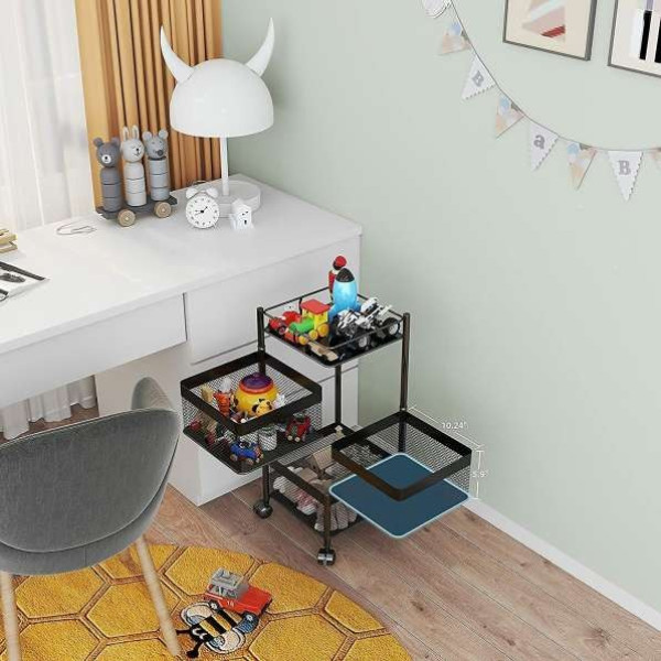 GR-3 Layer Kitchen Trolley Storage Rack Square Design Fruits & Vegetable Basket [Premium Product]