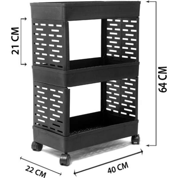 GR-Cutlery Kitchen Rack Plastic, 3 Layer Plastic [Premium Product]