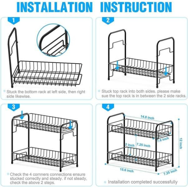 GR-Multi Purpose Kitchen Spice Rack 2-Tier Foldable Stand [Low Budget Product]